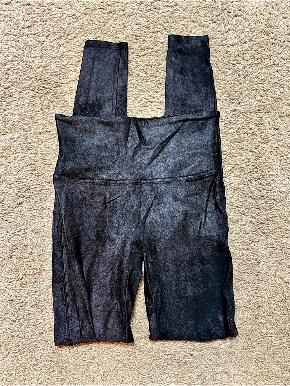 SPANX Faux Suede Leggings Black Size Large